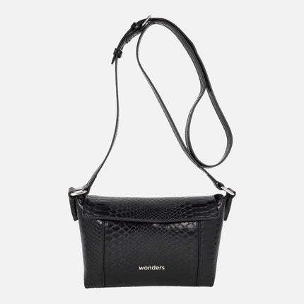 Bolsos bandolera Wonders NIMA en print serpiente negro