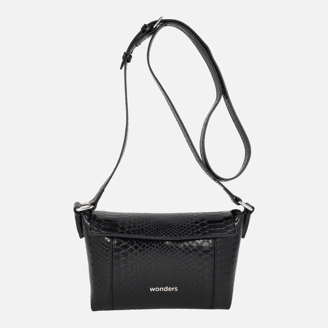 Bolsos bandolera Wonders NIMA en print serpiente negro