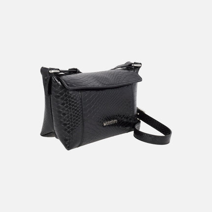 Bolsos bandolera Wonders NIMA en print serpiente negro