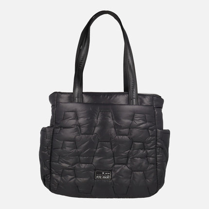 Bolsos para hombro con dos asas en acolchado negro