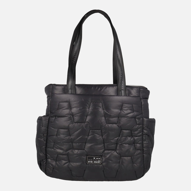 Bolsos para hombro con dos asas en acolchado negro