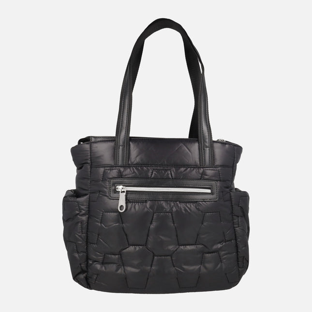 Bolsos para hombro con dos asas en acolchado negro