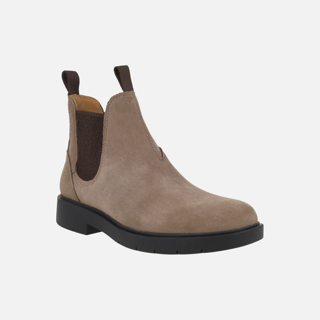 Botines chelsea para mujer en serraje taupe D SPHERICA EC1 B