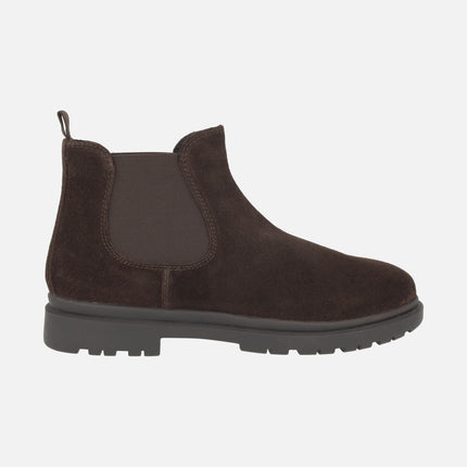 Men's Chelsea style ankle boots in brown suede U ANDALO A