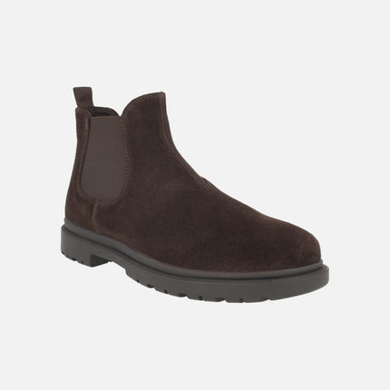 Men's Chelsea style ankle boots in brown suede U ANDALO A