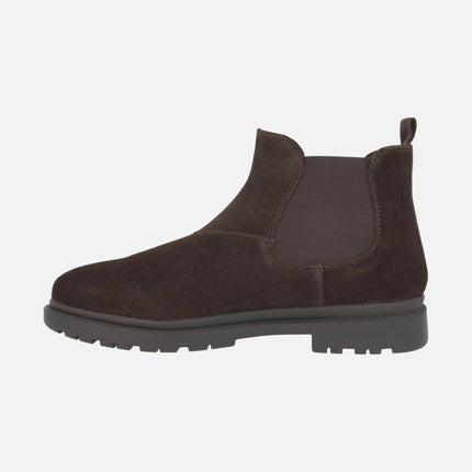 Men's Chelsea style ankle boots in brown suede U ANDALO A
