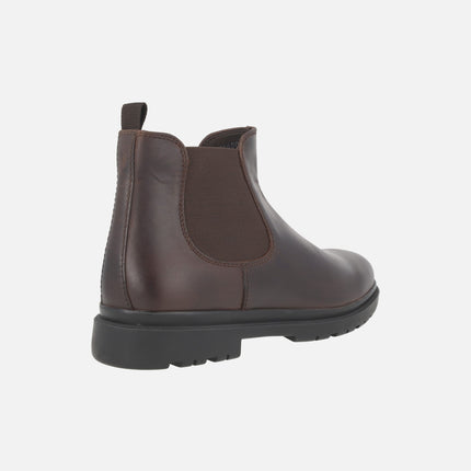 Men's Chelsea style ankle boots in brown oiled leather U ANDALO A