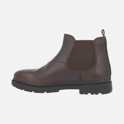 Men's Chelsea style ankle boots in brown oiled leather U ANDALO A