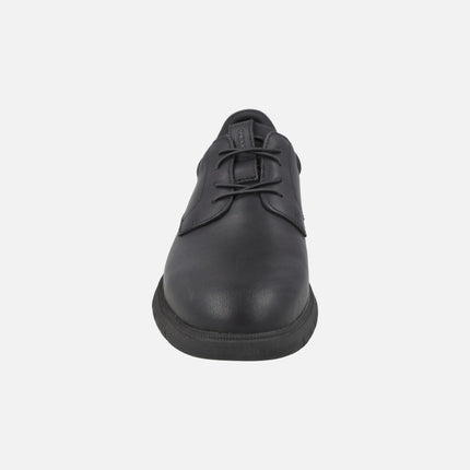 Zapatos blucher para hombre en piel negra con sistema Calza fácil FLEXTRIDE F PLUS