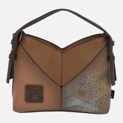Bolsos Voyage en combinado cuero con asas cortas y bandolera