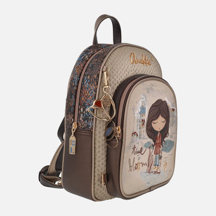 Mochilas Anekke Tulip en combinado beige