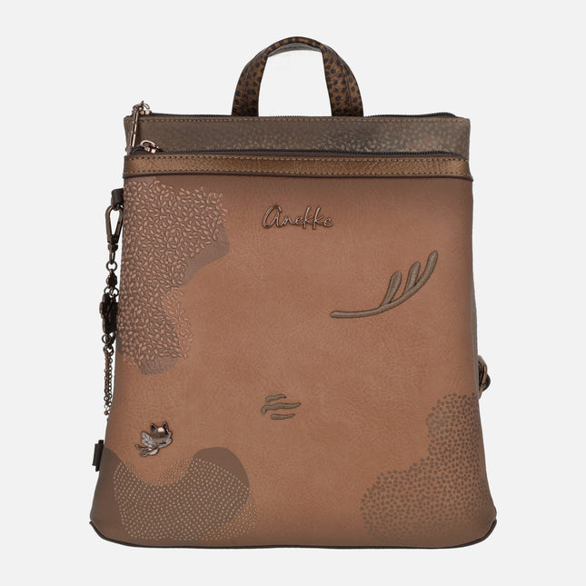 Mochilas Voyage en combinado cuero y metalizado