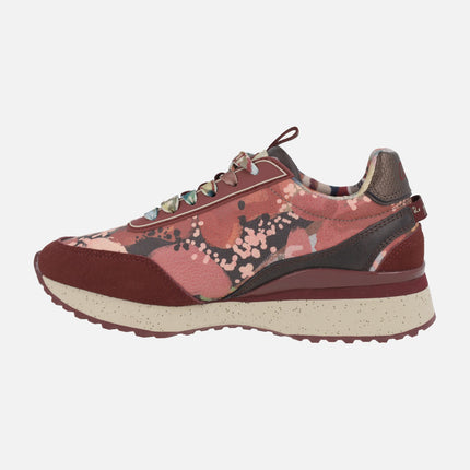 Blossom burgundy printed sneakers