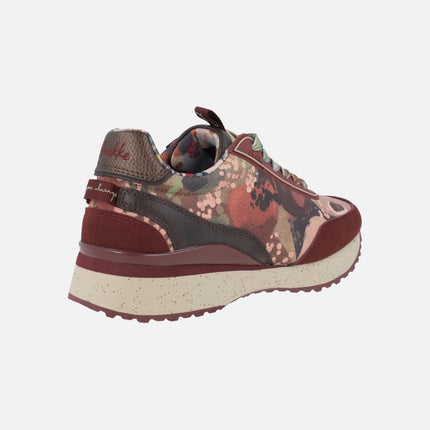 Blossom burgundy printed sneakers
