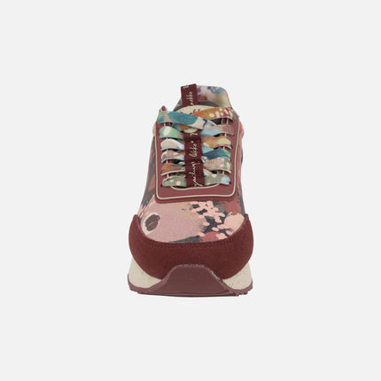 Blossom burgundy printed sneakers