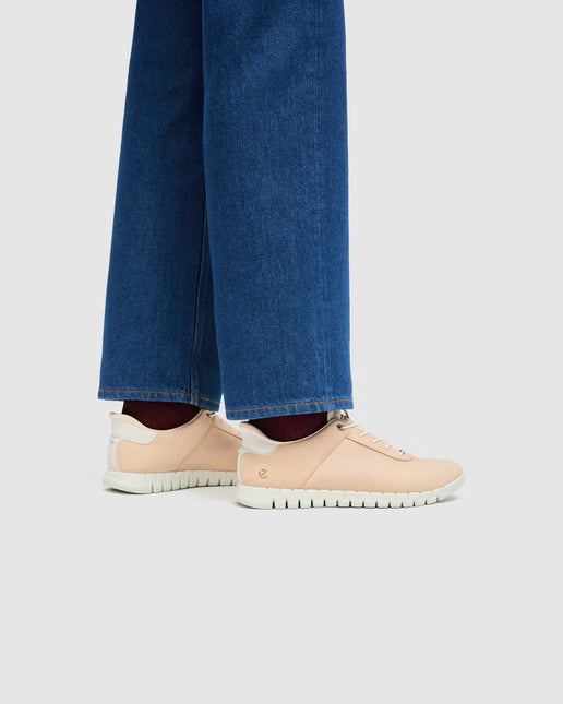 Gruuv lite beige leather sneakers with elastic laces