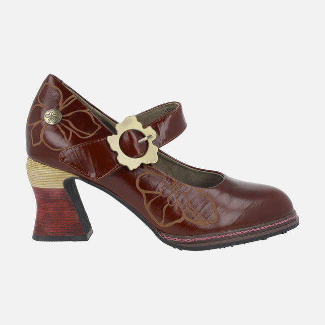 Zapatos de tacón corte salón con pulsera estilo mercedes ELEAO 01