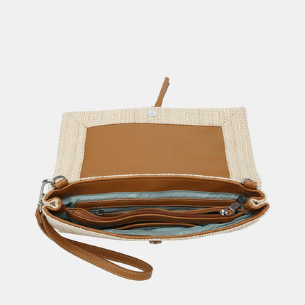 Carteras de mano efecto rafia con bandolera incluída