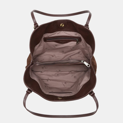 Bolsos para hombro con doble asa en acabado serraje