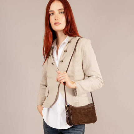 Bolsos bandolera Pepe moll en acabado serraje