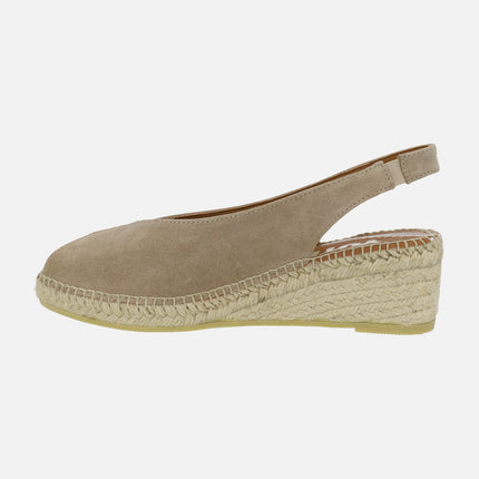 Peep toe Suede leather espadrilles