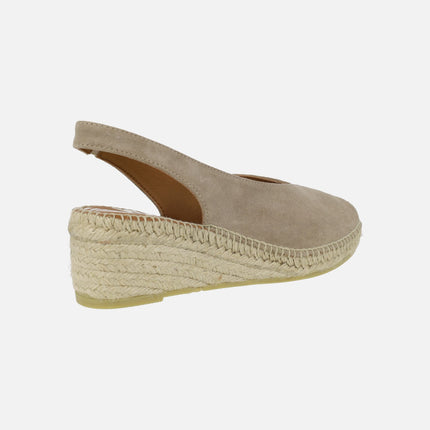 Peep toe Suede leather espadrilles