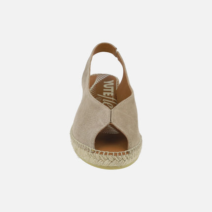 Peep toe Suede leather espadrilles
