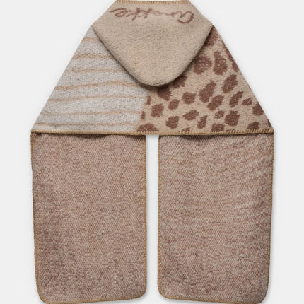 Bufanda con capucha en combinado beige de Anekke