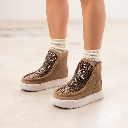 Botas de serraje y lentejuelas Stark con forro de pelo