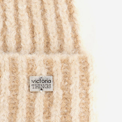 Gorros de punto canalé bicolor Victoria