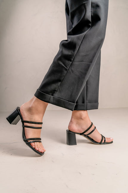 Nolite sandals with combined strips and wide heel for women