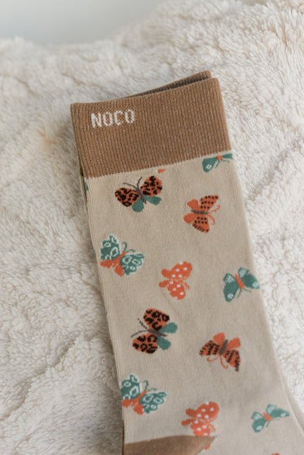 Calcetines para mujer con diseño de mariposas