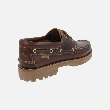 Náuticos de piel marrón para hombre Camper