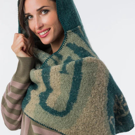 Anekke Green Combined Hooded Scarf