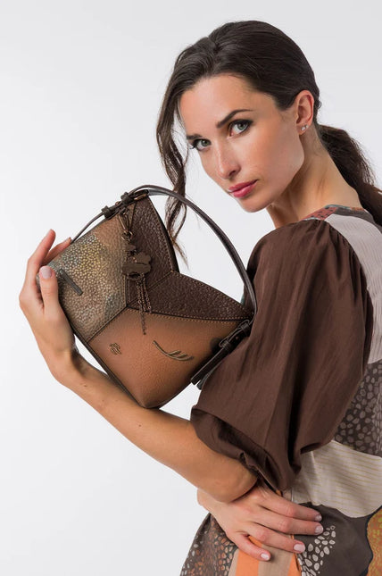 Bolsos Voyage en combinado cuero con asas cortas y bandolera