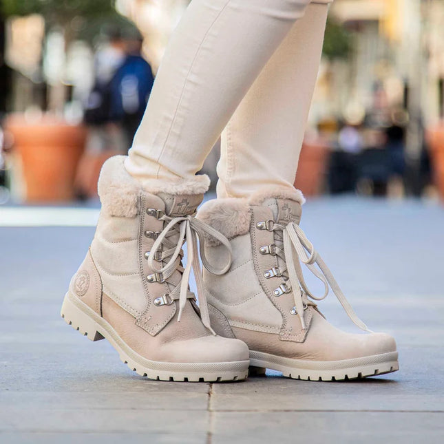 TUSCANI lace-up boots with fur lining raw B28