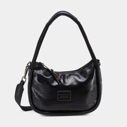 Bolso pequeño de hombro Almería en charol negro