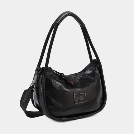 Bolso pequeño de hombro Almería en charol negro