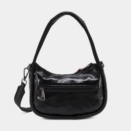 Bolso pequeño de hombro Almería en charol negro