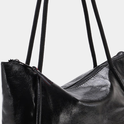 Almeria shopper Bags in black glossy fabric