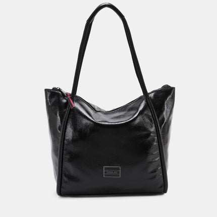 Almeria shopper Bags in black glossy fabric