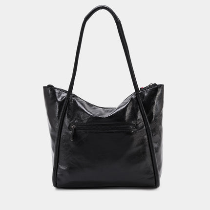 Almeria shopper Bags in black glossy fabric