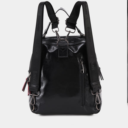 Almeria backpacks in black patent leather effect