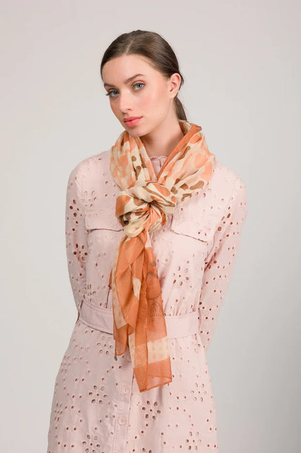 Foulares estampados Anekke Muse & Sofia en combinado coral