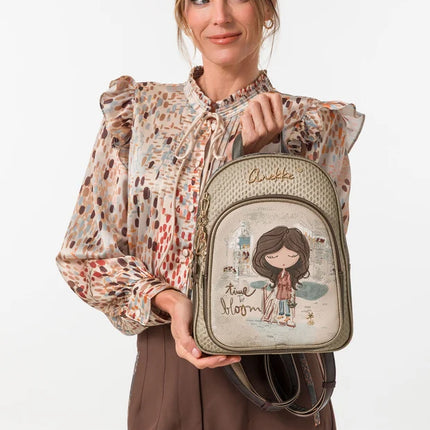 Mochilas Anekke Tulip en combinado beige