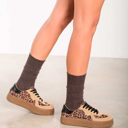 Zapatillas deportivas con plataforma Noble Leopardo