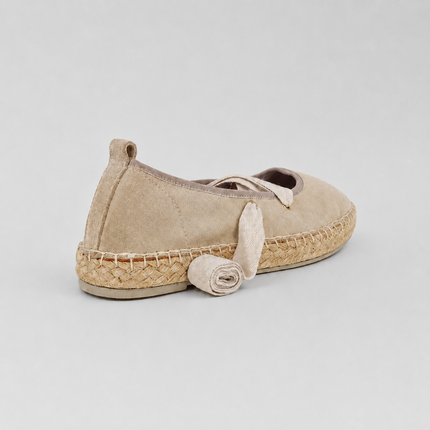 Zapatillas de esparto inspiración ballet con cintas