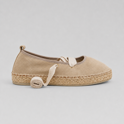 Zapatillas de esparto inspiración ballet con cintas