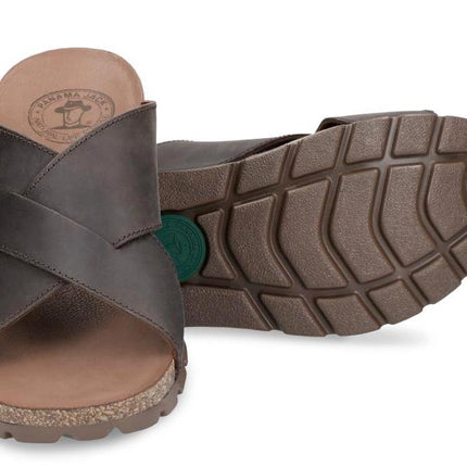 Brown sandals of cross strips for men Salman