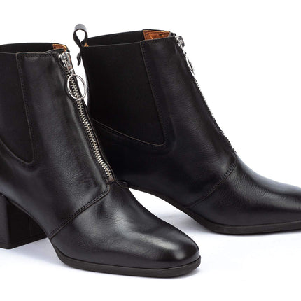 Seville boots for women in leather with central zipper